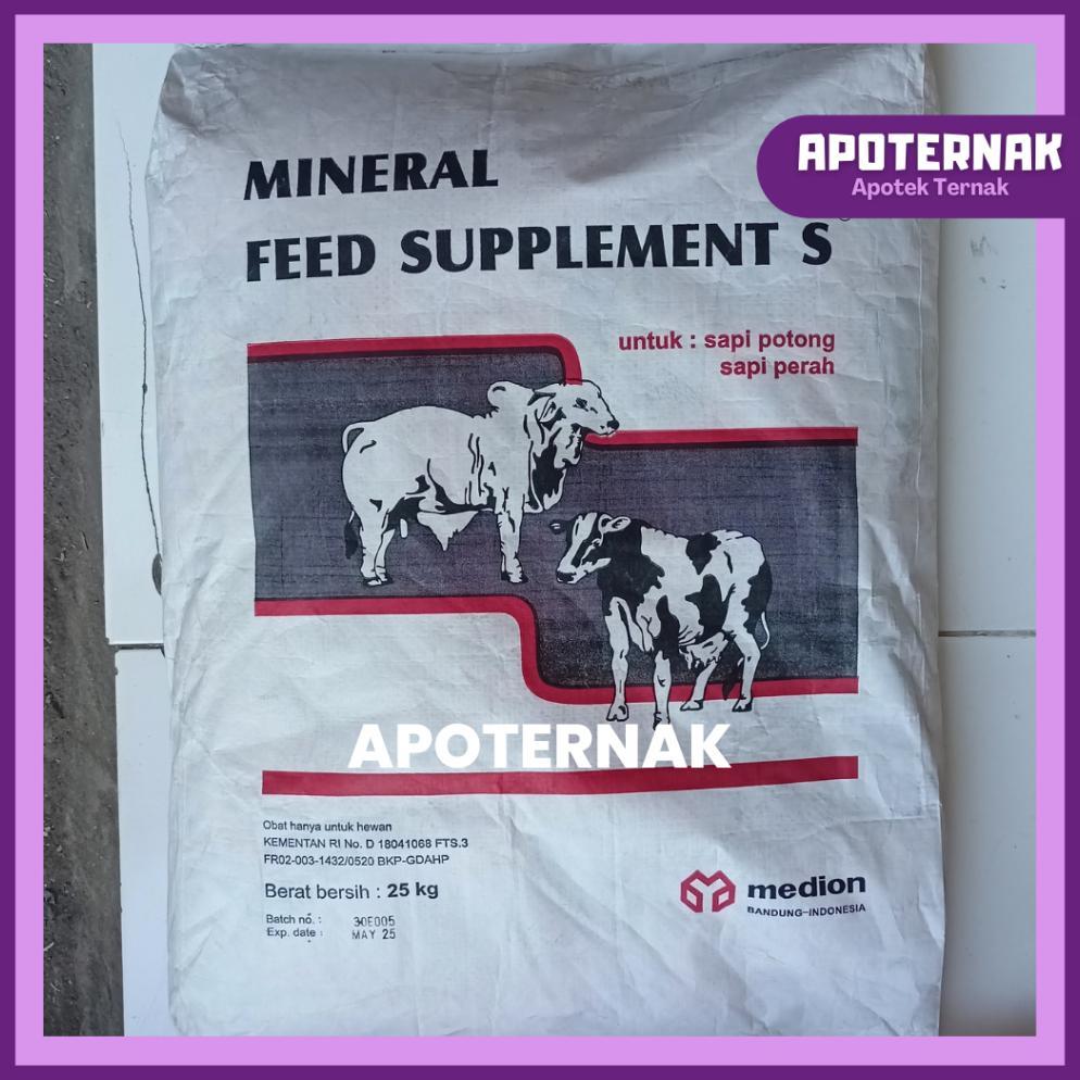 Stok Ready Mineral Feed Suplement S 1 Sak 25 Kg Medion | Mineral Sapi Potong Sapi Perah Kambing Domb