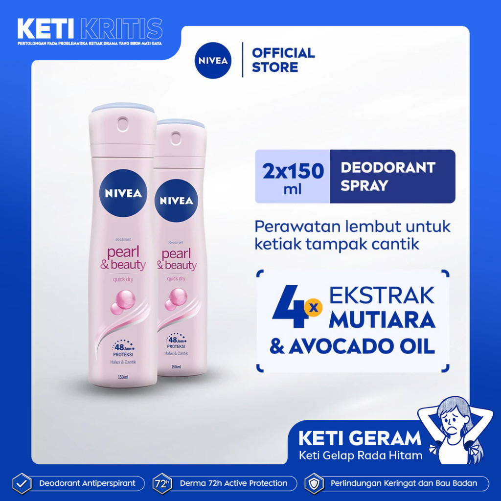 NIVEA Female Deodorant Spray Pearl & Beauty 2 x 150 mL