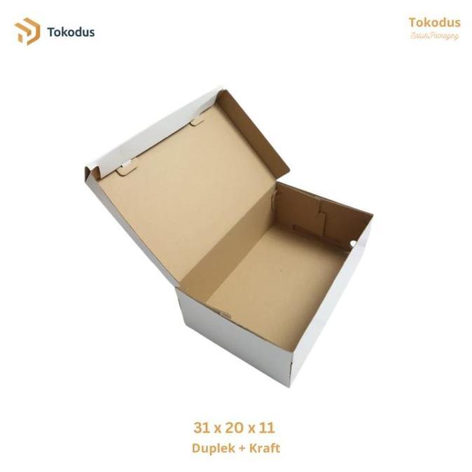 (SI 100) Tokodus TKI - Kardus Penyimpanan Sepatu 31x20x11cm Putih Polos E-flute Corrugated Duplex un