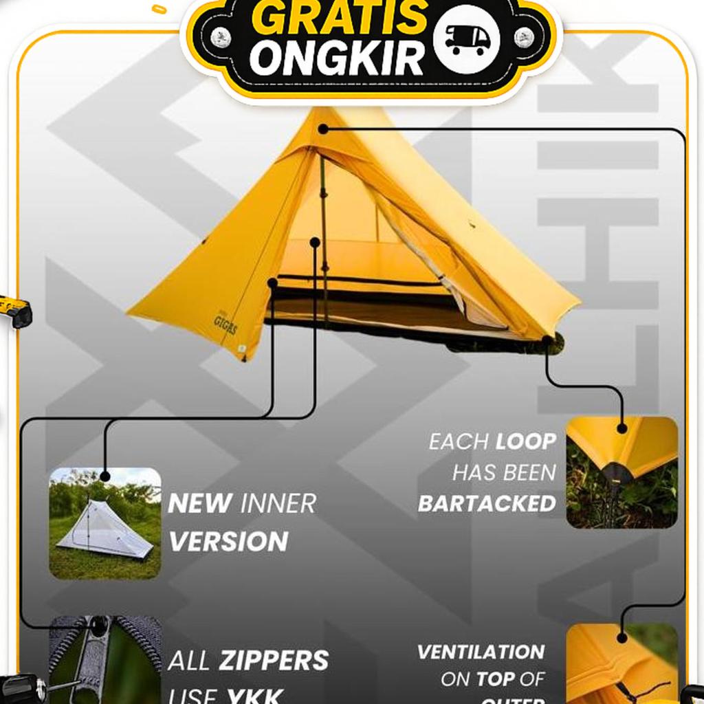 Tarptent Wallhike Baby Gigas Series 1P / Tenda Ringan Ultralight Camping Outdoor / Tenda