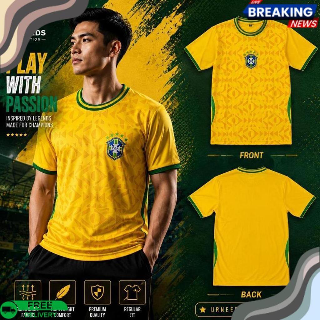 Berkualitas Atasan Baju Bola Dewasa Brazil Kuning Piala Dunia Timnas Negara Liga Terbaru Bisa Cod Ka