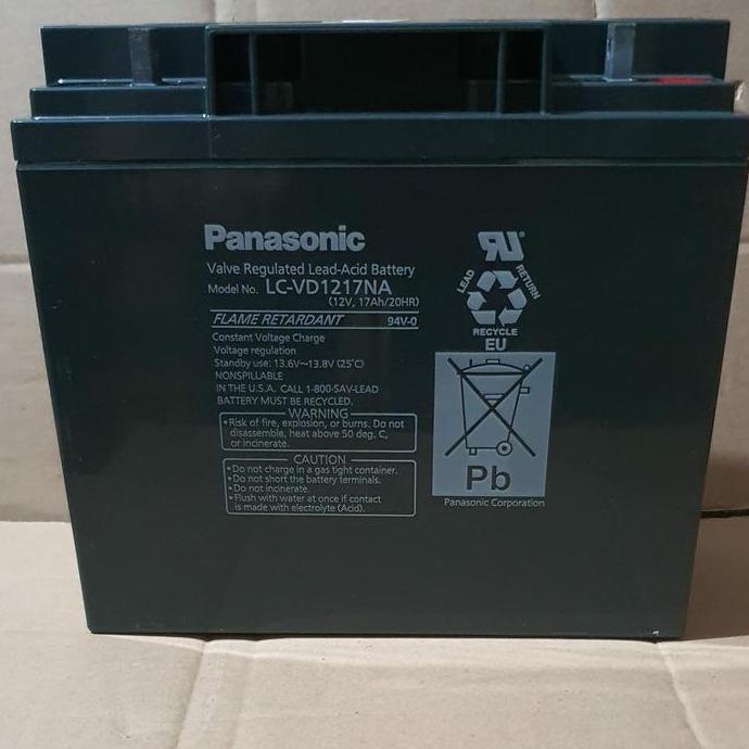 NEW BATERAI aki KERING PANASONIC 12V 17Ah ORI TERMURAH BUAT UPS, ACCU