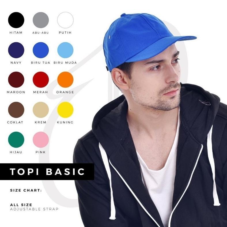 Diskon Topi Polos Baseball Dewasa Ring Belakang Pria Wanita