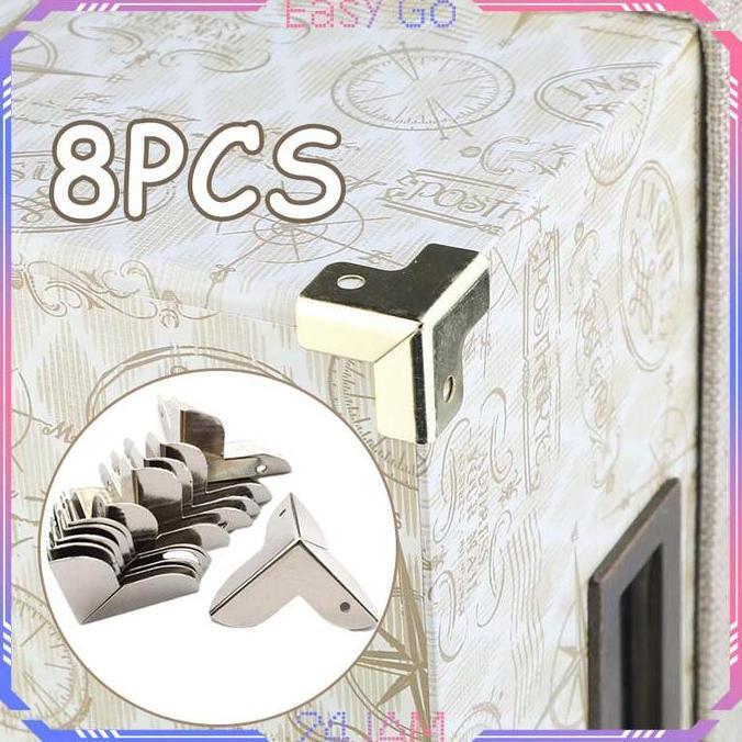 QYUISHOP Isi 8pcs Siku Corner Hardcase L Box Siku L Stainless Siku L Hardcase Siku Box Pojok Dengan 