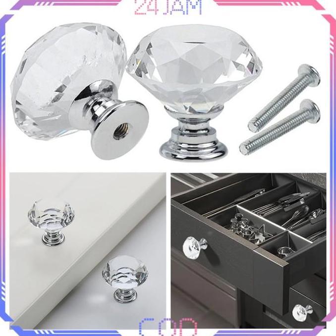 QYUISHOP Tarikan Laci Kristal 40mm Handle Pintu Laci Knob Laci Kristal Tarikan Laci Bulat Knop Laci