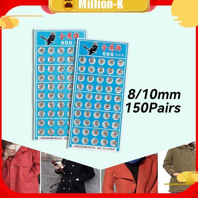 MEZIKUSA 150Pasang Kancing Cetet / Press Studd / Kancing Jepret Anti Karat