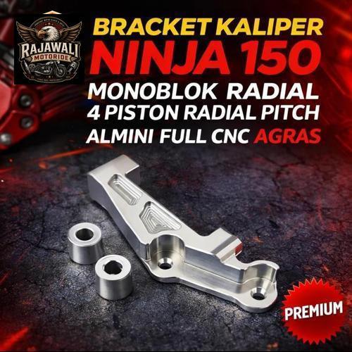 AGRAS BRACKET KALIPER MONOBLOK 4 PISTON RADIAL PITCH 100 MM  PANGKON FULL ALMINI CNC PNP SKOK NINJA 