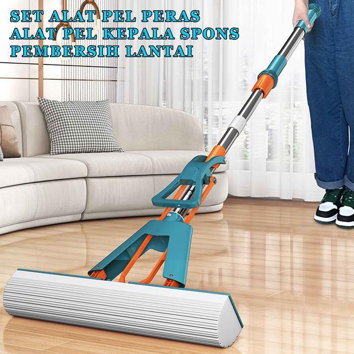 Alat Pel Set Peras / Alat Pel Kepala Spons / Alat Pembersih Lantai mop / pengepelan Multifungsi Gaga
