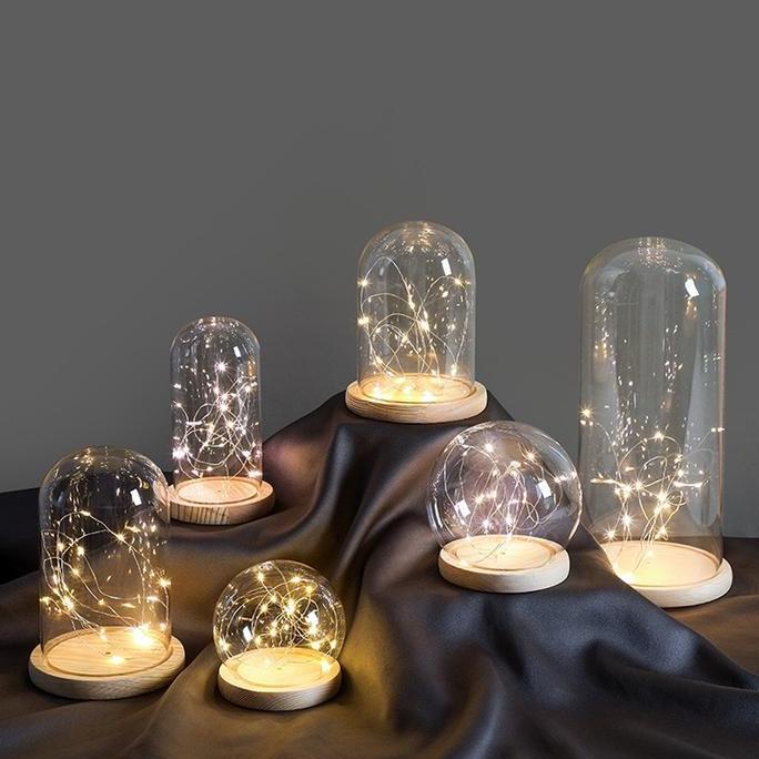 GLASS DOME / FLOWER GLASS DOME CLASSIC / ROUND / CLASSIC WITH LED DOME PS