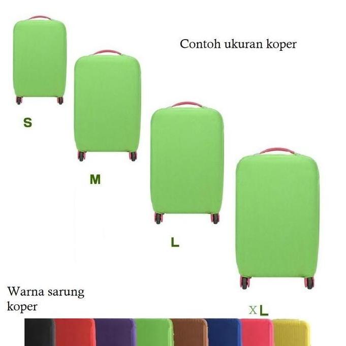 Mediatech Sarung Koper Pelindung Koper Warna Polos Luggage Cover 481001 Fleksibel dengan Lubang Hand