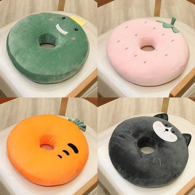 Boneka Bantal Donat Dino / Carrot / Strawberry / Husky bantal alas Empuk dan Nyaman