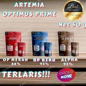 Pakan Ikan Artemia Optimus Prime Net 50 Gram/Alternatif Artemia Supreme