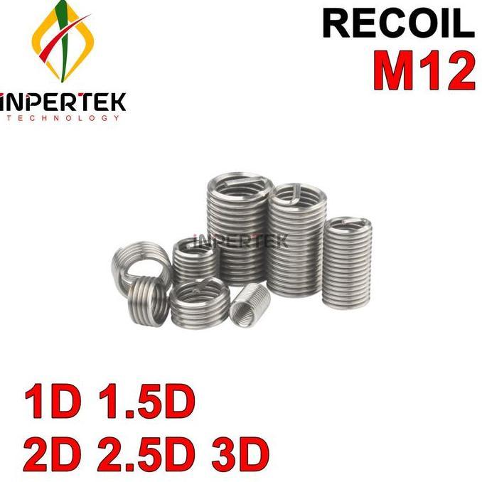 SUNARTAR Recoil M12X1.75 Thread Helicoil M12 X 1.75 Drat Baut Repair Kunci