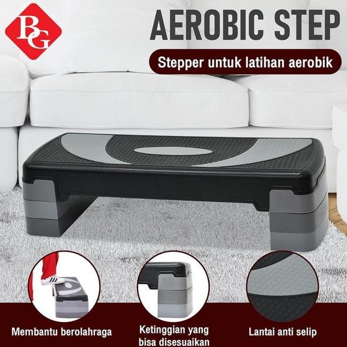 EPTEMU BG SPORT AEROBIC STEP ALAT OLAHARAGA FITNESS PAPAN SENAM LANTAI MULTIFUNGSI 3 TINGKATAN papan