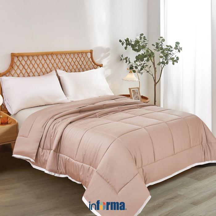 SUPER HEMAT - Informa Bed Cover Bambu Peach King Queen Single 260x230 240x210 160x210 Selimut Tebal 