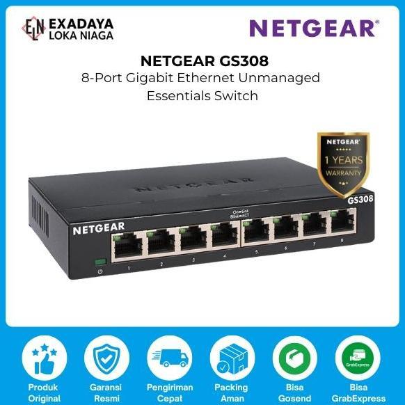 Netgear Gs308 , 8 Port Gigabit Ethernet Unmanaged Switch