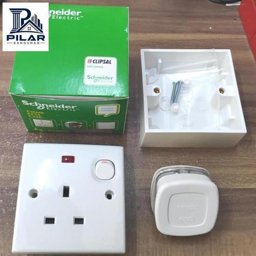 Stop Kontak AC Schneider CLIPSAL 1 Set Komplit + Steker Outbow dus
