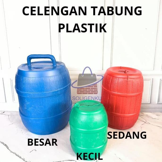 Prmio - Celengan Plastik Besar Jumbo Sedang Kecil / Celengan Tabung Jumbo Sedang Kecil / Celengan Ge