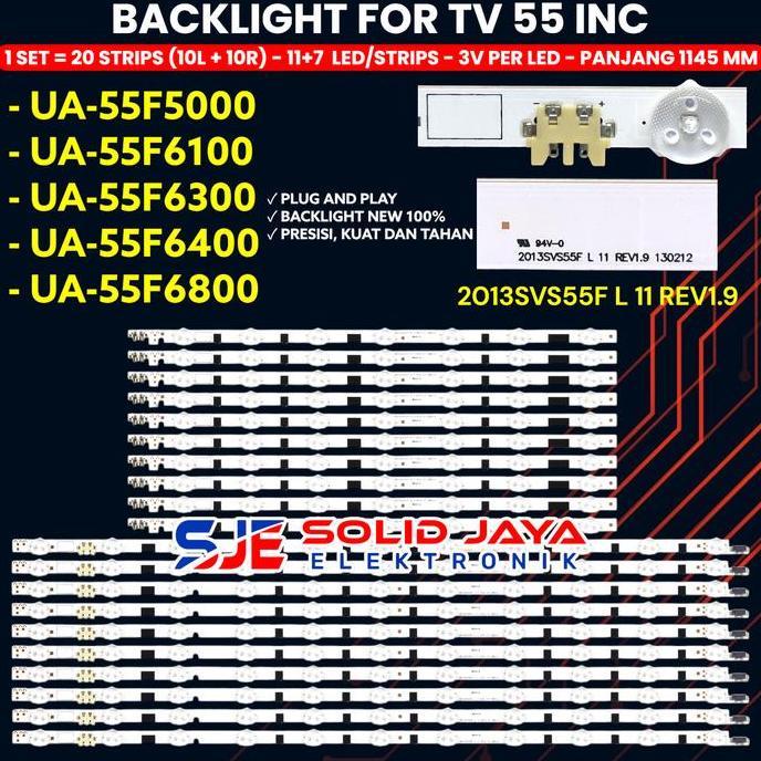 TERLARIS BACKLHT TV LED 55 INCH UA55F0 UA55F5 UA55F6400 UA55F6100 UA55F6300 UA55F6800 LAMPU 55F