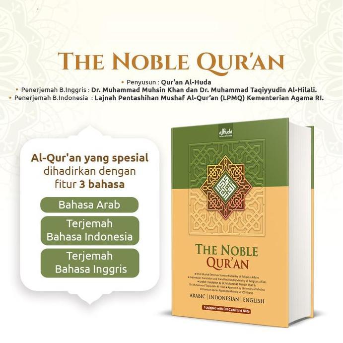 Promo The Noble Qur'An - Al-Quran Bahasa Arab Dengan Terjemahan Indonesia Dan Inggris - Alquran Terj