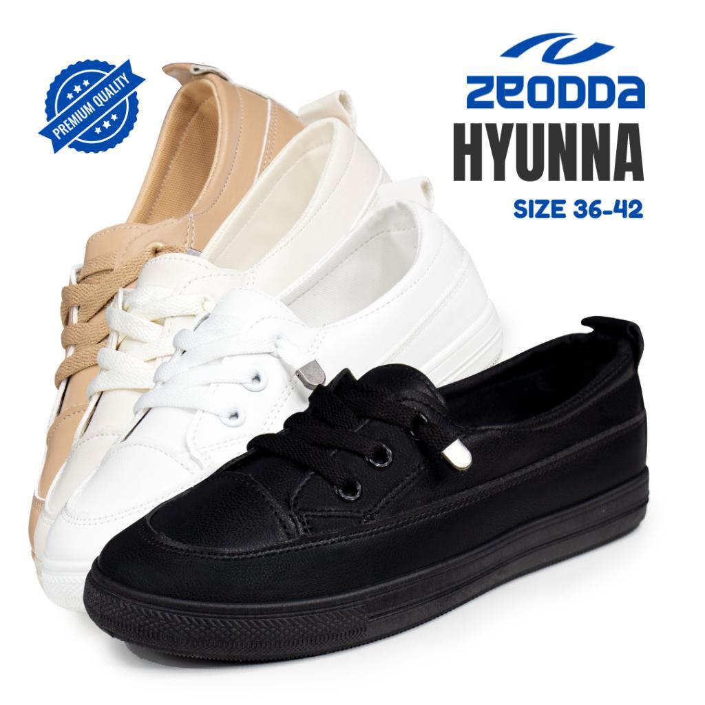 Zeodda Hyunna Sepatu Flat Shoes Wanita Hitam Putih1019