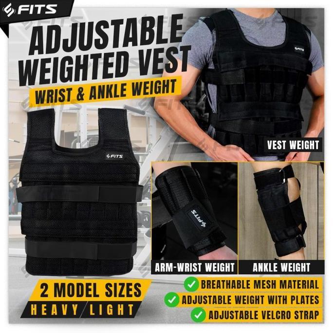 DISKON SPESIAL - SFIDN FITS Adjustable Weighted Vest 15kg | Wrist & Ankle Weight