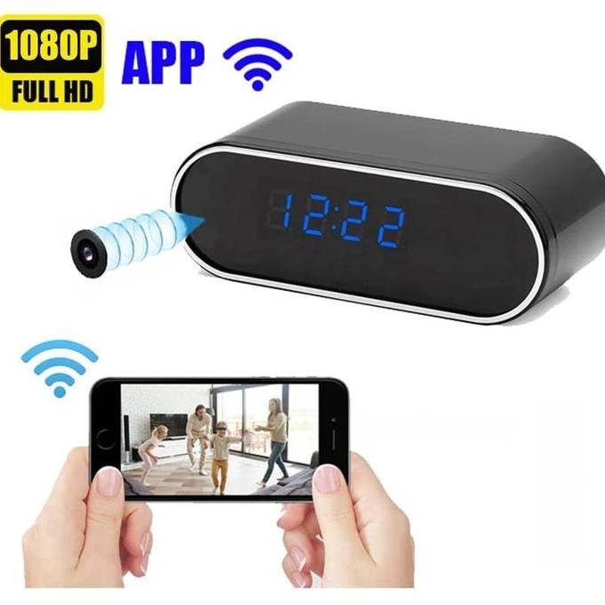 New cctv IP spy hidden Camera pengintai mini kamera canggih APP LOOKCAM Wifi Smart Jam Red