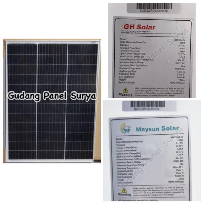 Solar Panel Solar Cell Panel Surya MAYSUN Mono 120WP Monocrystalline
