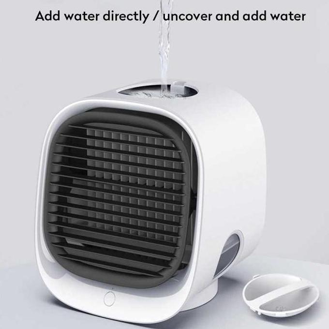 Homeyou- Ac Mini Portable Humidifier Untuk Kamar Dingin Pendingin Ruangan Led