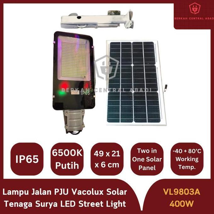 Lampu Jalan PJU Solar Vacolux 400 Watt LED Street Light Tenaga Surya VL9803A