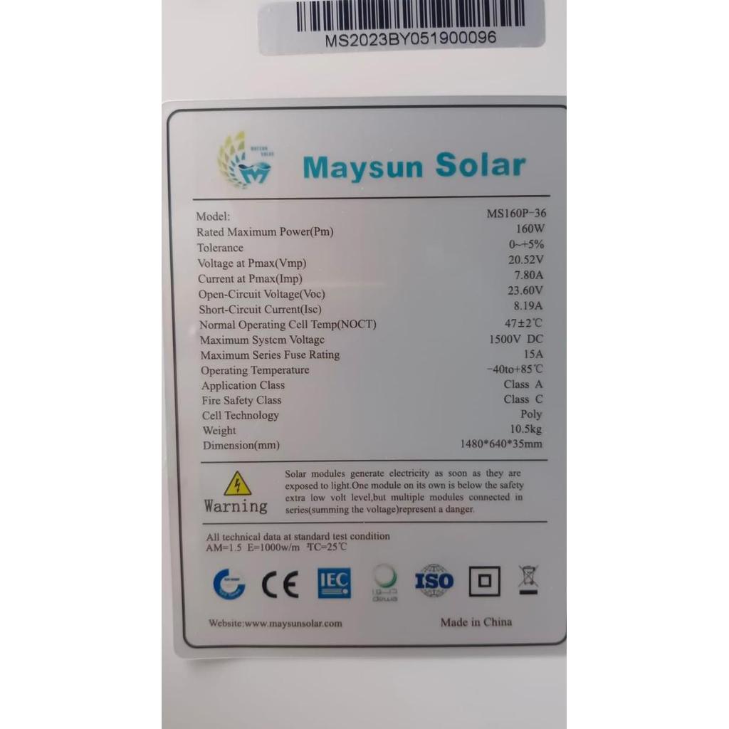 Solar Panel Poly 160WP GH Solar - PV Solarcell Poly 160WP GH Solar