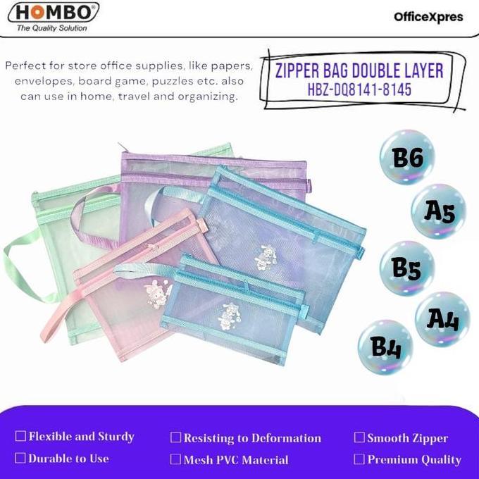 JAVXIACI Double Layer Map Zipper Sleting Jaring / Ziper Bag Nylon Mesh Melody / Map Sleting 2 Layer 