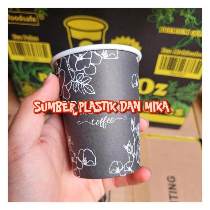 [50 Pcs] Paper Cup Motif 8 Oz Multicolour Nesto - Hot Paper Cup 8Oz (Foodgrade Paper)