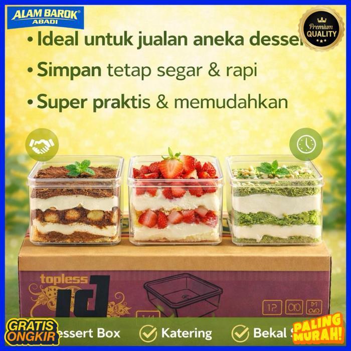 Promo Toples Dessert 250Gr Jd / Toples Kotak 250Gr / Toples Tabung / Toples Kuker / Toples Untuk Leb
