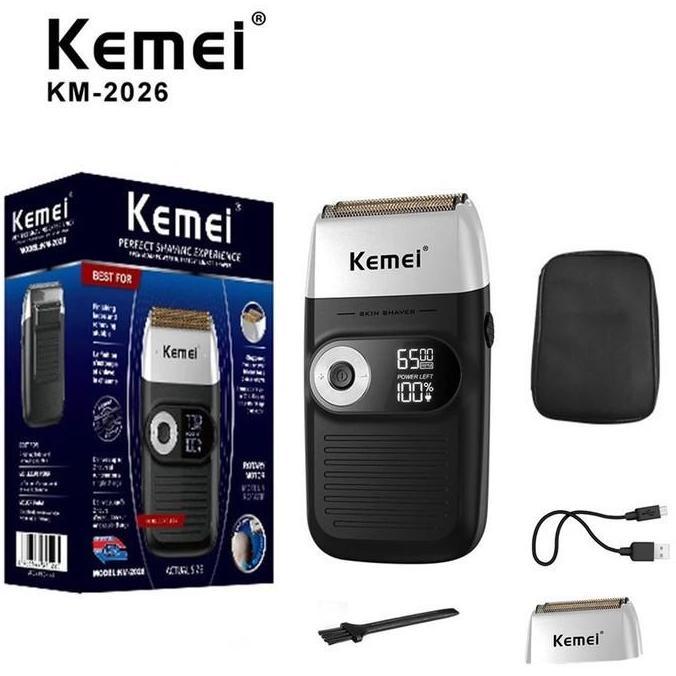Cukur jenggot kumis cukur botak Kemei Cordless Shaver kemei 2026
