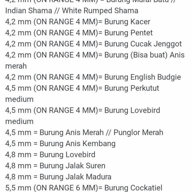RING KAKI BURUNG PERKUTUT CAK IJO GELANG KAKI BURUNG RING BURUNG murah