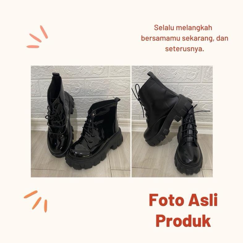 Promo Sepatu Boots Weges Flat Wanita Premium Sepatu Boots Wanita Gaya Kekinian Sepatu Oxford Sepatu 
