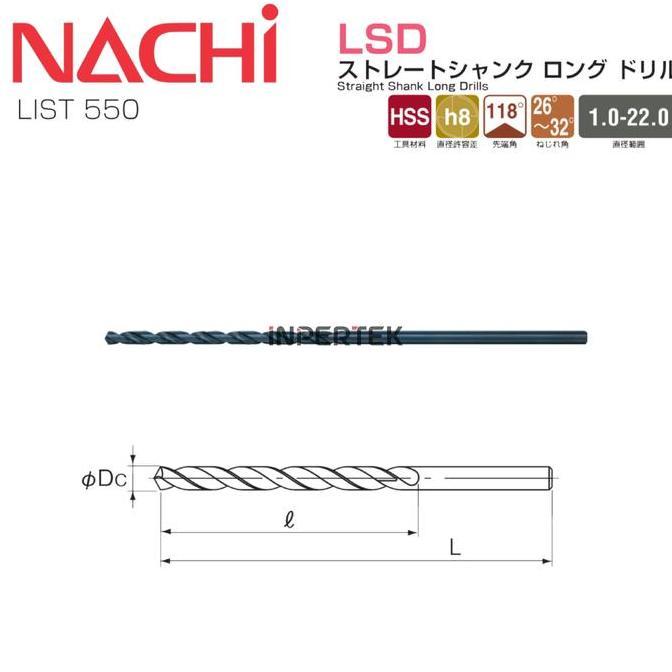 ADZKIMI L/N 550 Mata Bor NACHI 1.5 Long Mata Bor 1.5x75 Mata Bor Besi Panjang