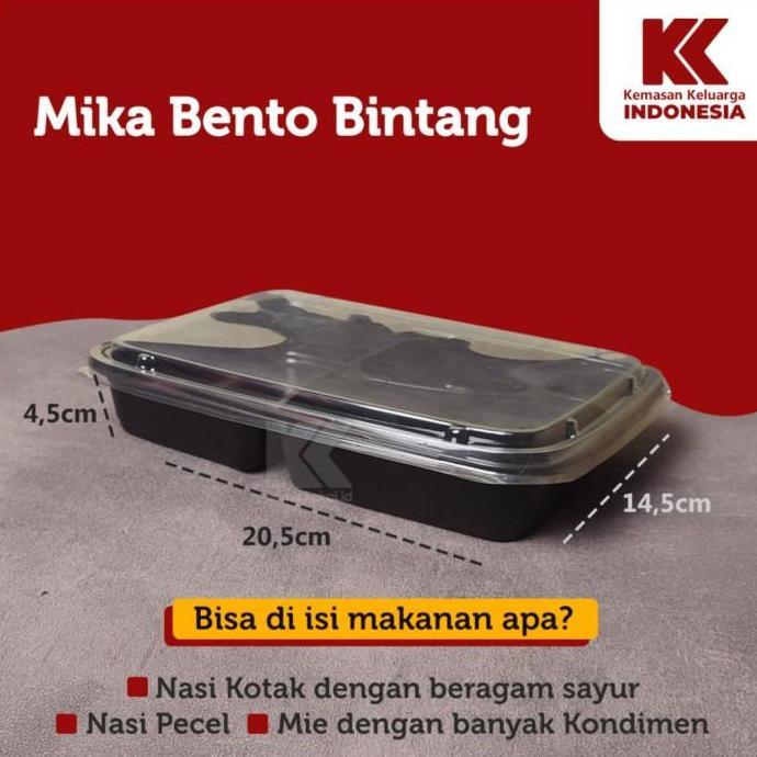 MIKA BENTO SEKAT BINTANG / MIKA BENTO SEKAT 4 / TRAY HOKBEN 50PCS
