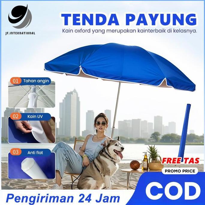 Payung Tenda / UV Anti Angin Tenda  Taman Pantai Cafe Payung / Anti UV Anti Angin Payung Tenda KOS