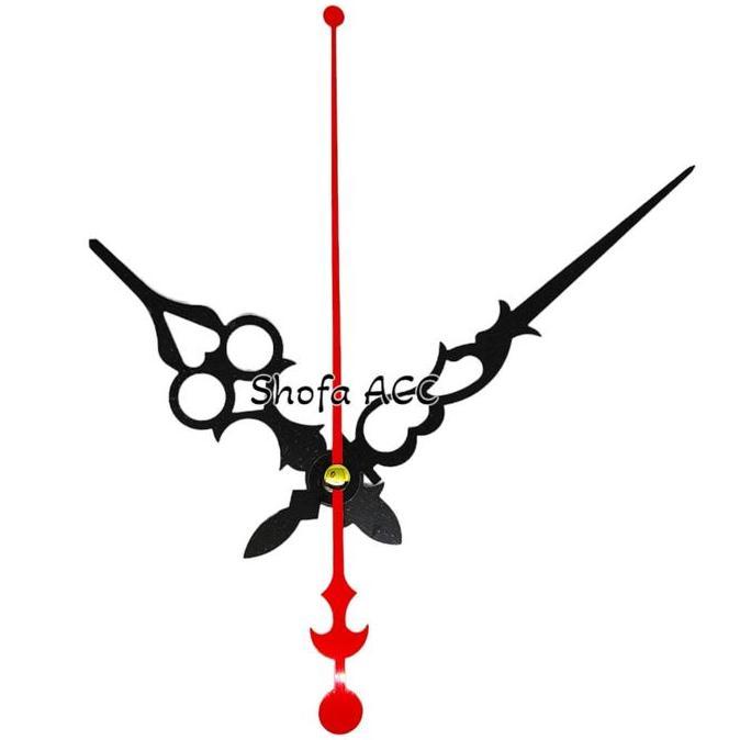 Jarum Jam Dinding Besar Panjang Motif Ukir