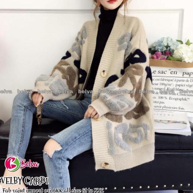 Velby Cardigan Import Jaket Rajut Jumbo Wanita Bestseller Korean Style Outer Oversize