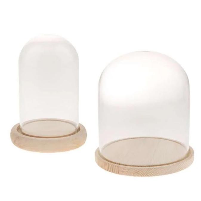 Flower Glass Dome Classic / Kubah Kaca Bunga / Kubah Display Kaca Transparan / Display Dome / Glass 