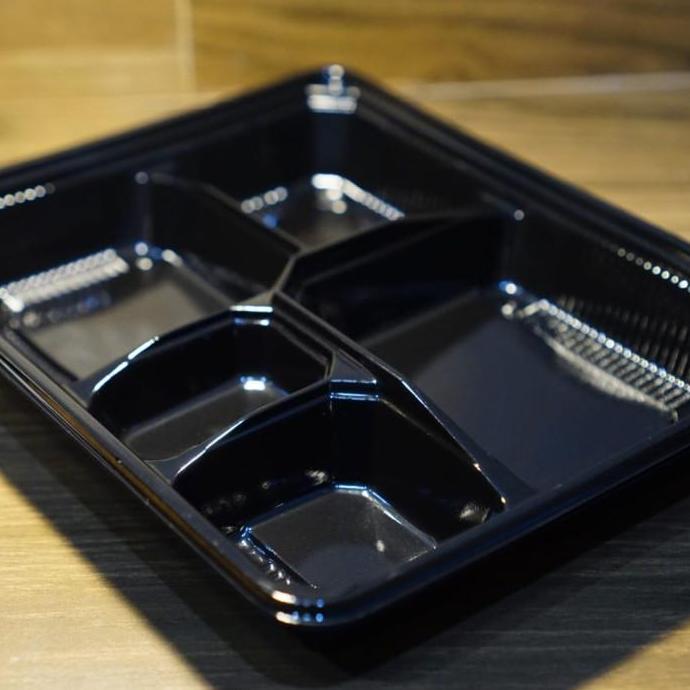 Bento sekat 5 hitam/mika bento sekat 5/tray bento/box bento