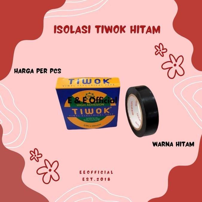 Promo Isolasi Hitam Tiwok / Selotip Hitam / Lakban Hitam /Isolasi Listrik Star Tape / Solatip Hitam 
