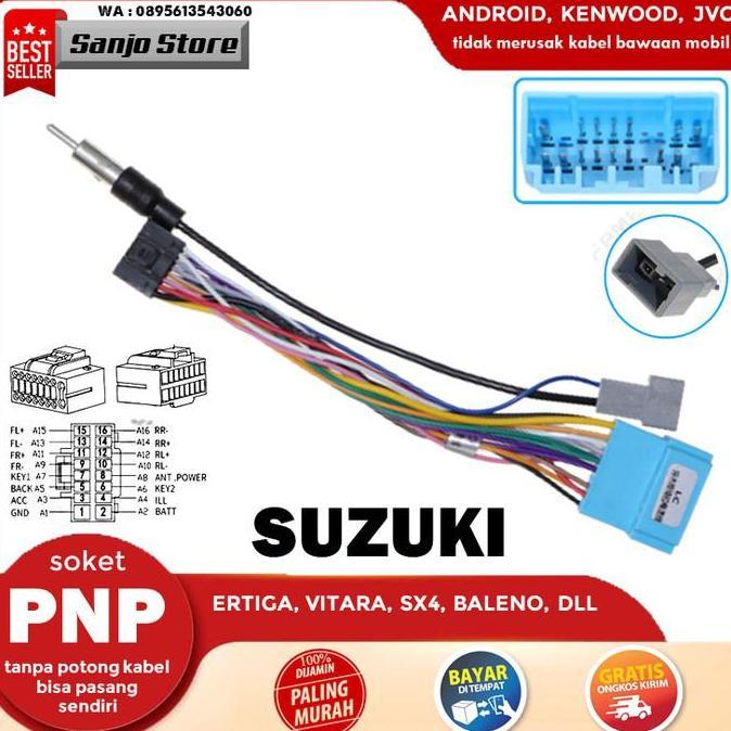 Kabel Audio Soket PNP Headunit Android Suzuki Ertiga SX4 Swift Karimun