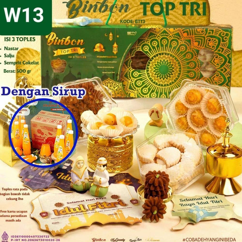 MARTARYNASTALL RMDODO - KUE KERING LEBARAN TOP TRI SQUASH HALAL / HAMPERS KUE LEBARAN PAKET 3 TOPLES