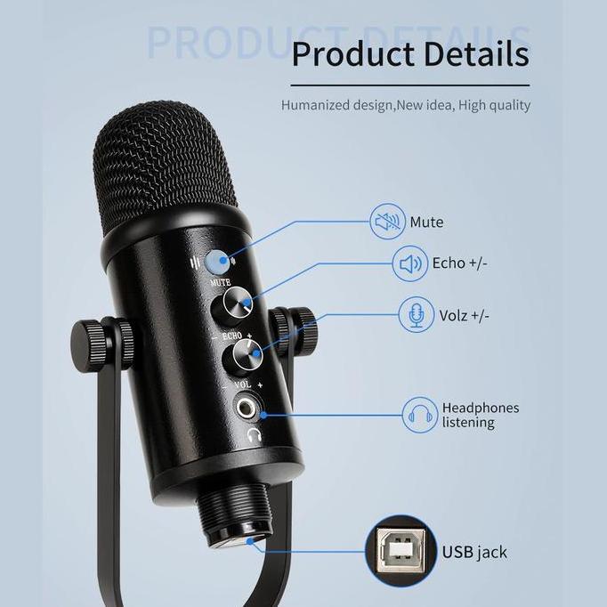 COSTA CM-U100 microphone USB professional Condenser Podcast,Vocal metal mic mikrofon