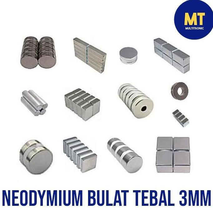 Magnet Neodymium Bulat Ketebalan 3mm