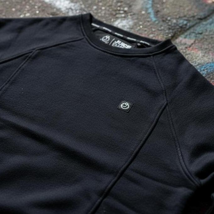 Juice Ematic Sweatshirt Fleece Crewneck Original KLO Sweater Hitam Desain Nyaman Bahan Lembut dan Ha